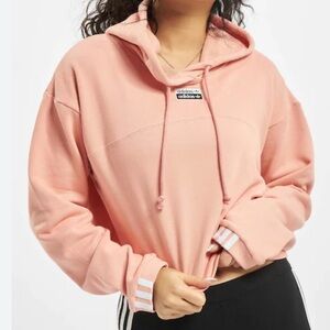 Adidas cropped hoodie in a beautiful peach color
